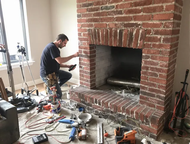 Waxhaw Chimney Sweep specialist finalizing chimney liner service in Waxhaw, NC