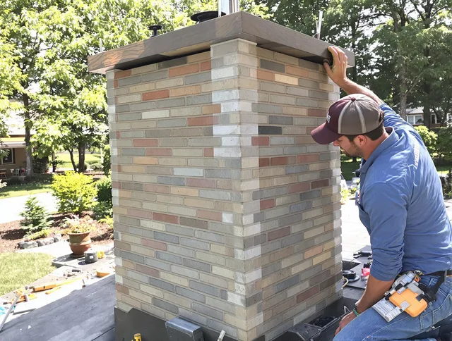 Waxhaw Chimney Sweep completing a modern chimney remodel in Waxhaw, NC