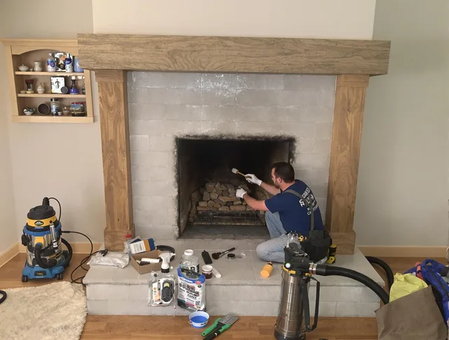 Detailed creosote removal process by Waxhaw Chimney Sweep in Waxhaw, NC