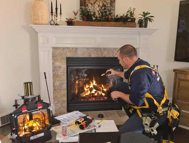 Safety-focused fireplace inspection by Waxhaw Chimney Sweep in Waxhaw, NC